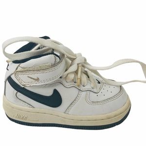 Nike Air Force 1 White Blue Sneakers  Running Sz 5